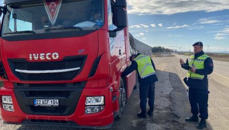 Edirne Keşan’da ‘kış lastiği’ denetimi