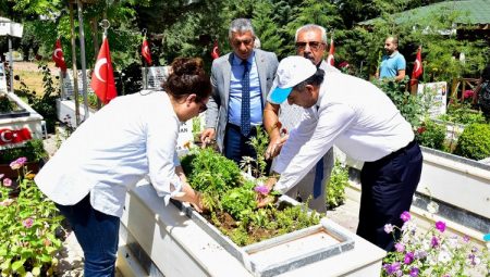 Malatya’da şehitlerin kabirleri çiçeklerle bezendi