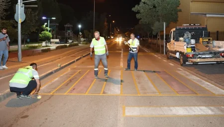 Nilüfer’de yol güvenliği için gece mesaisi