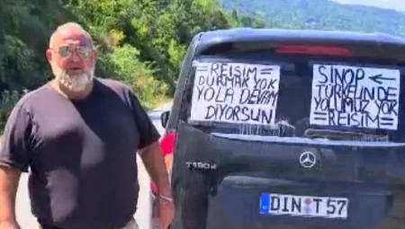 Gurbetçiden ‘Cumhurbaşkanı Erdoğan sesimi duy’ eylemi