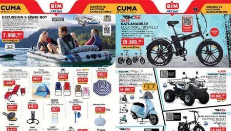 YESYENİ BİM AKTÜEL 23 MAYIS 2025 KATALOĞU- İNDİRİMLİ ESERLER SATIŞA ÇIKIYOR || Bim’de bu hafta cuma neler var? Bim aktüel eserler 23 Mayıs Flamingo Deniz Yatağı, Şişme Bot, Katlanabilir Elektrikli Bisiklet, Elektrikli Scooter getiriyor!